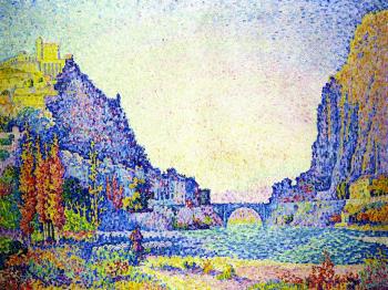 (image for) Handmade Oil painting for home canvas, oil painting framed canvas for living room Paul Signac's painting, Sisteron